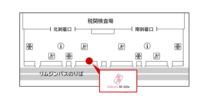 関西国際空港　１Ｆ　国際線到着ロビー Sakura Mobile