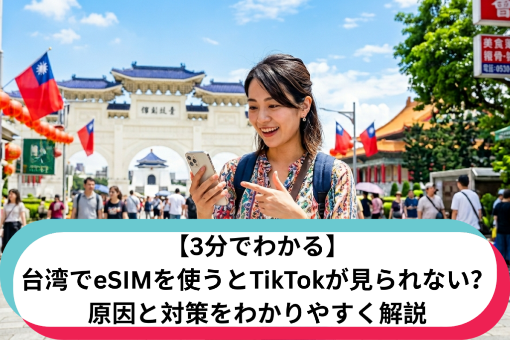 【3分でわかる】台湾でeSIMを使うとTikTokが見られない？原因と対策をわかりやすく解説